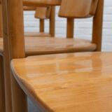 Set of 4 beech dining chairs