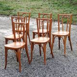 Set of 6 old bistro chairs