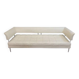 Poltrona Frau cream leather sofa by Luca Scacchetti Leather bench
