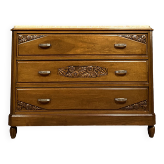 Commode époque Art Déco en noyer vers 1925