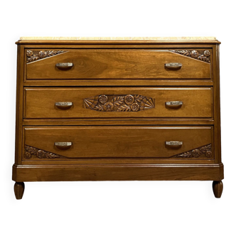 Art Deco walnut chest of drawers circa 1925
