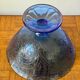 Bluish glass fruit bowl