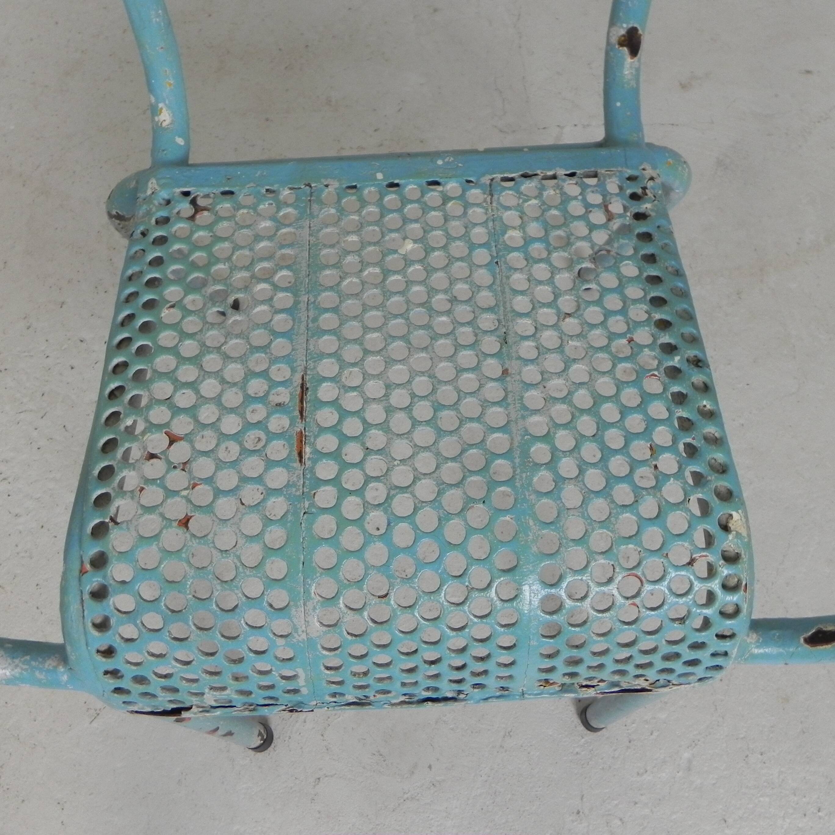 Lot de 2 chaises de jardin industrielles en acier avec accoudoirs, années 1950