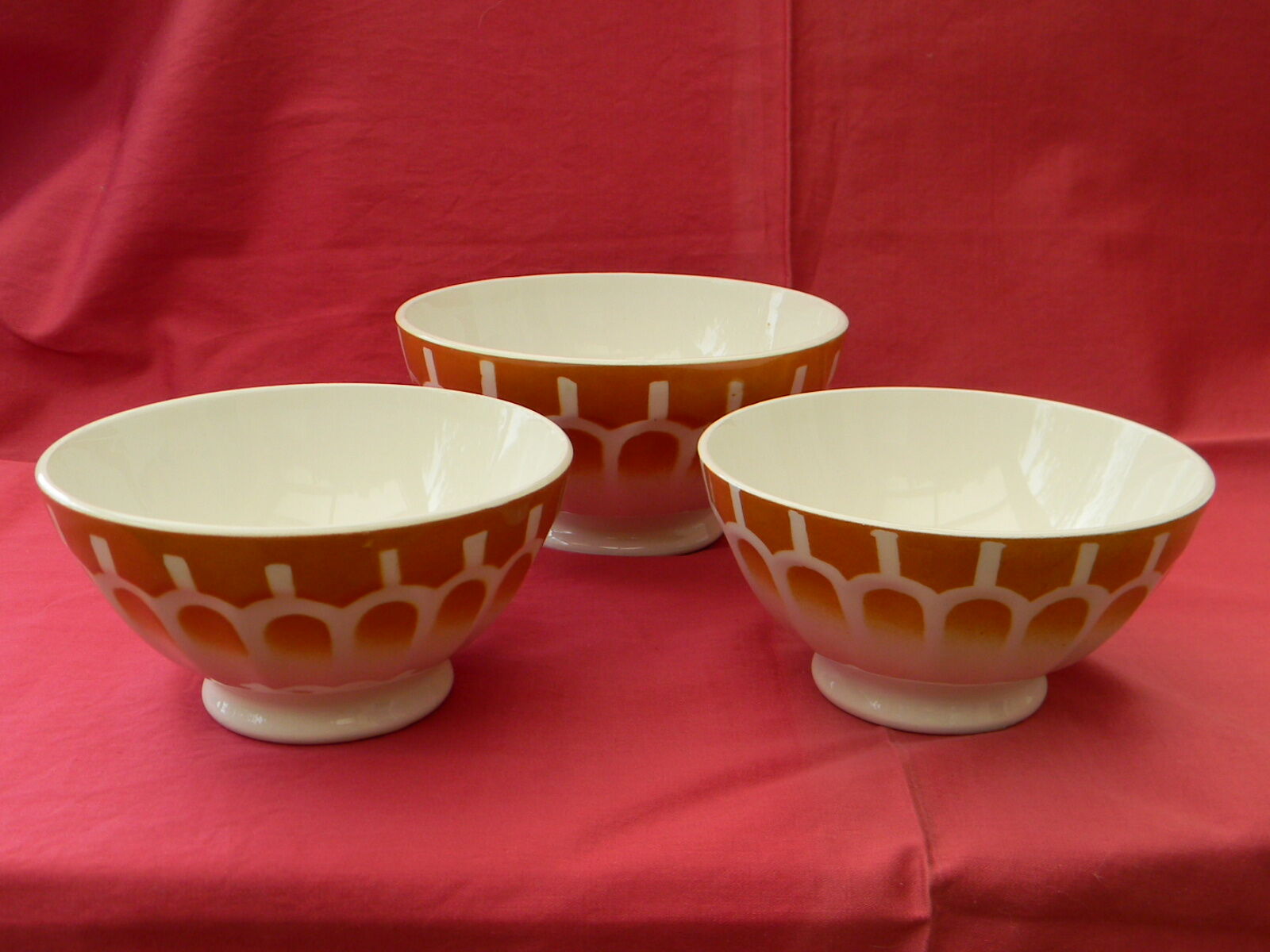 Lot de 3 bols vintage en faïence