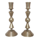 Pair of antique brass candleholders