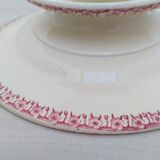 Cake dish on foot in iron earth of Gien model Pink hawthorn