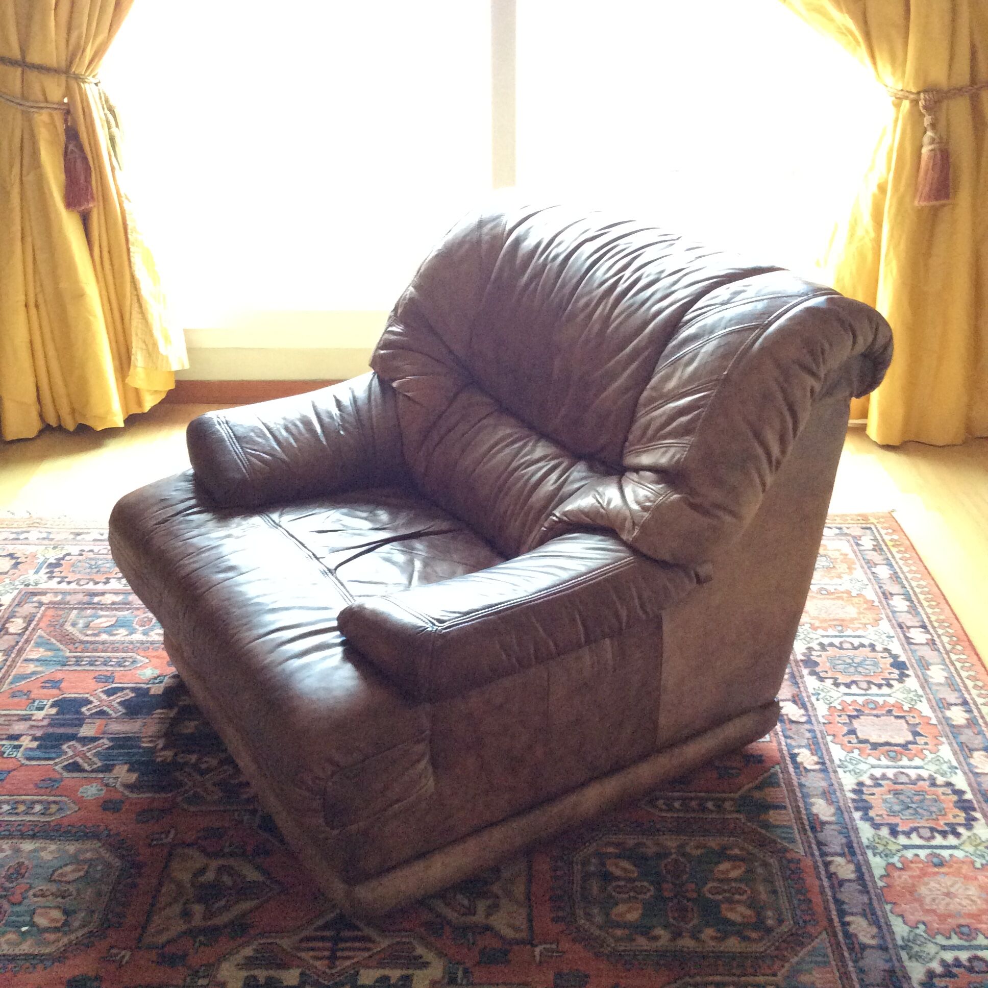 Vintage brown leather armchair