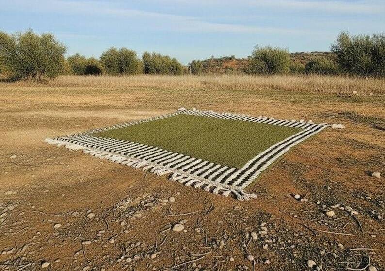 Authentic traditional natural wool beni ourain rug 3/4 m