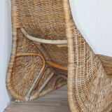 Vintage chaise longue "Karlskrona" in rattan by Carl Öjerstam, 1990