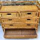 Commode rotin et osier années 70