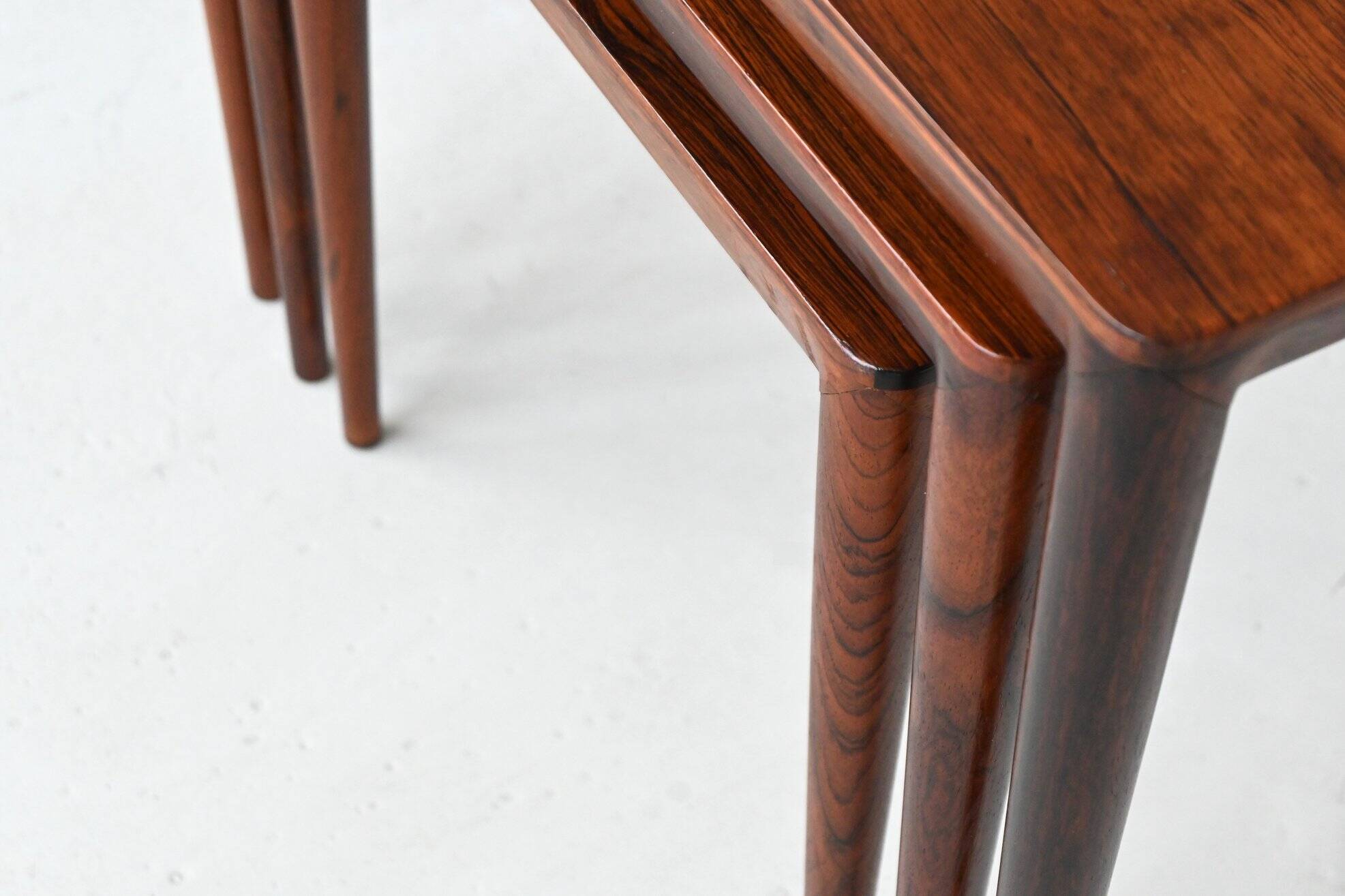 Severin Hansen nesting tables in rosewood Haslev Denmark 1960