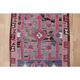 1970s Vintage Turkish Oushak Handmade Wool Cotton Pink Runner Rug 99x331