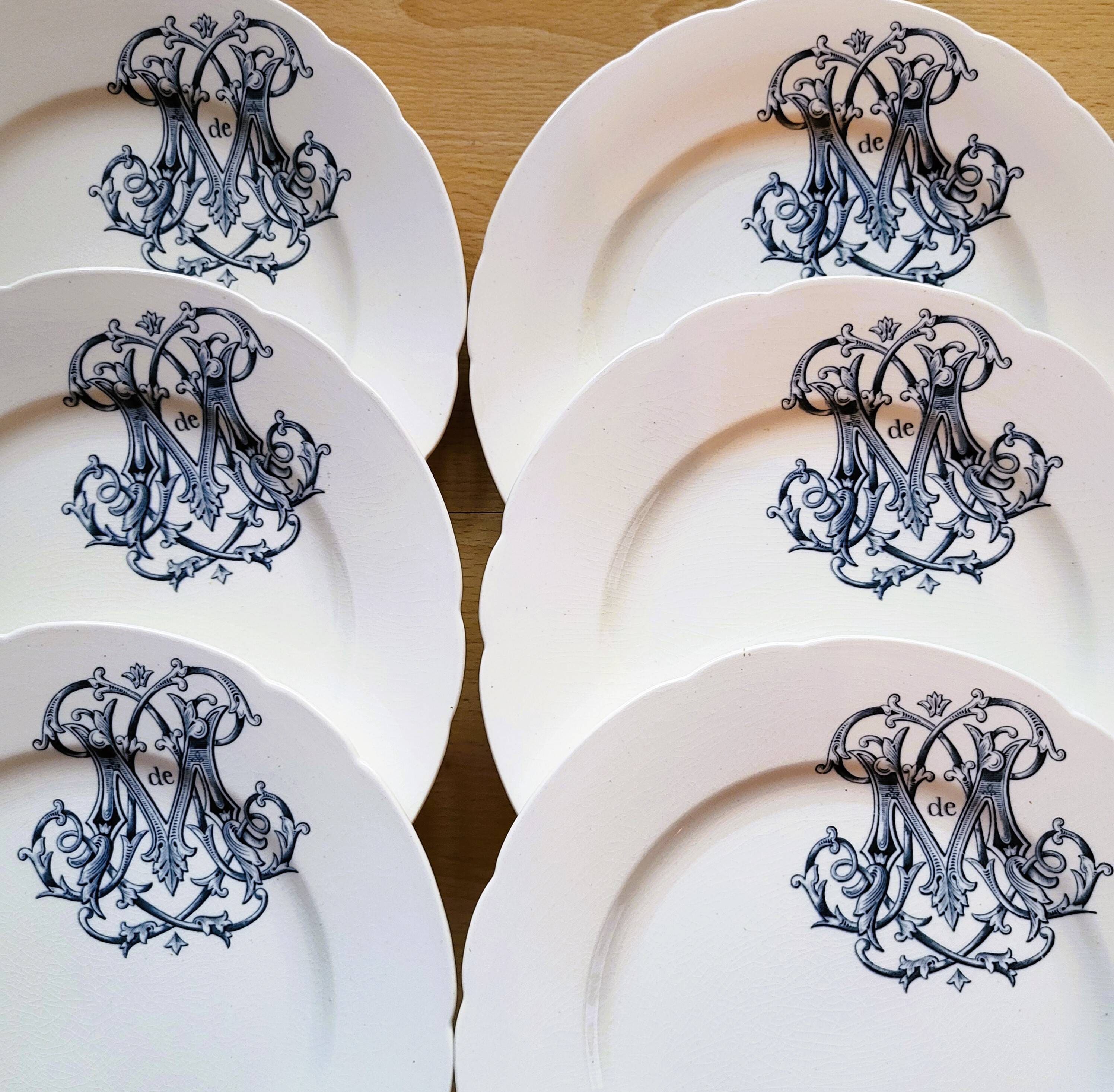 6 Longwy dinner plates (25cm)