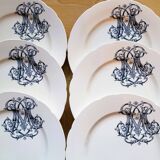 6 Longwy dinner plates (25cm)