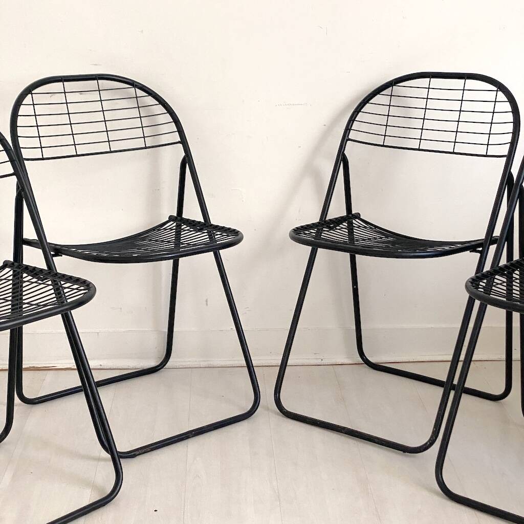 Set of 4 design chairs by Niels Gammelgaard for Ikea, vintage 1980s.