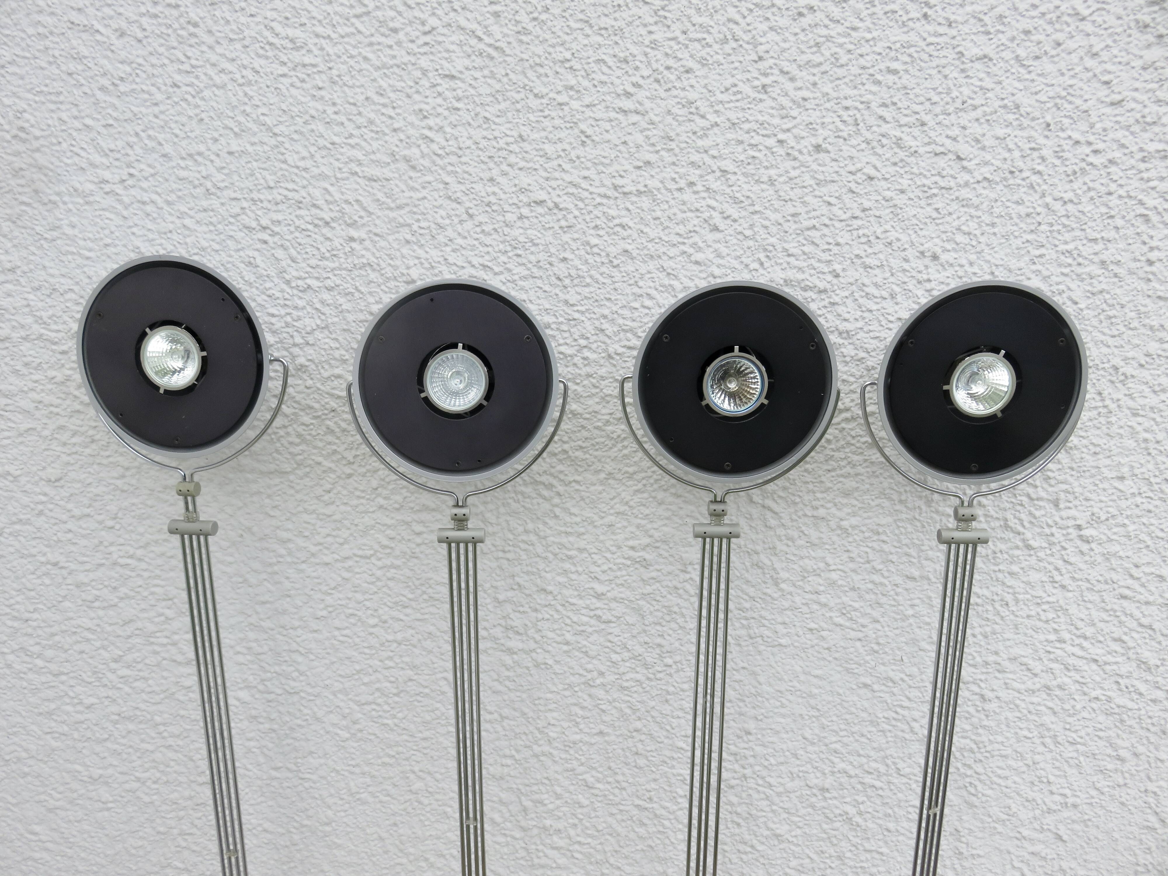 Set of 4 Artemide "mikado" pendant lights, FA Porsche design, 80s