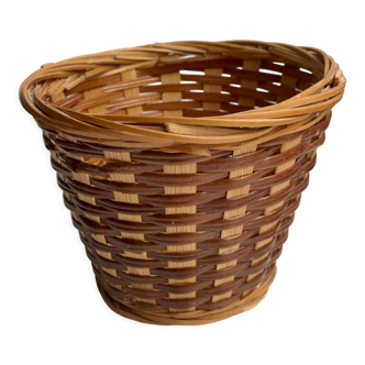 Rattan pot cover & wicker plants 70s