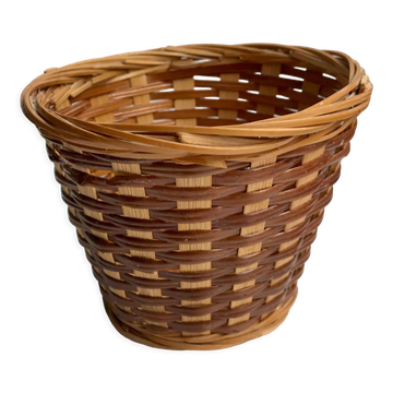 Rattan pot cover & wicker plants 70s