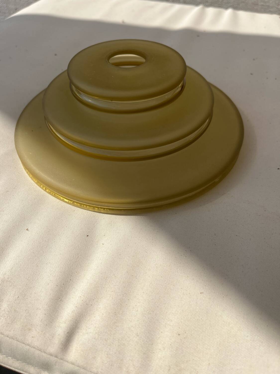 Yellow grained glass lampshade