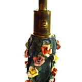 Ceramic floor lamp with little roses, 1950s