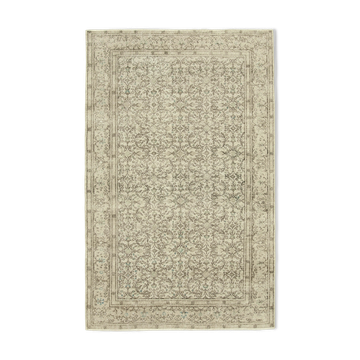 Handmade rustic oriental beige rug 194 cm x 313 cm