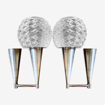 Pair of torch sconces