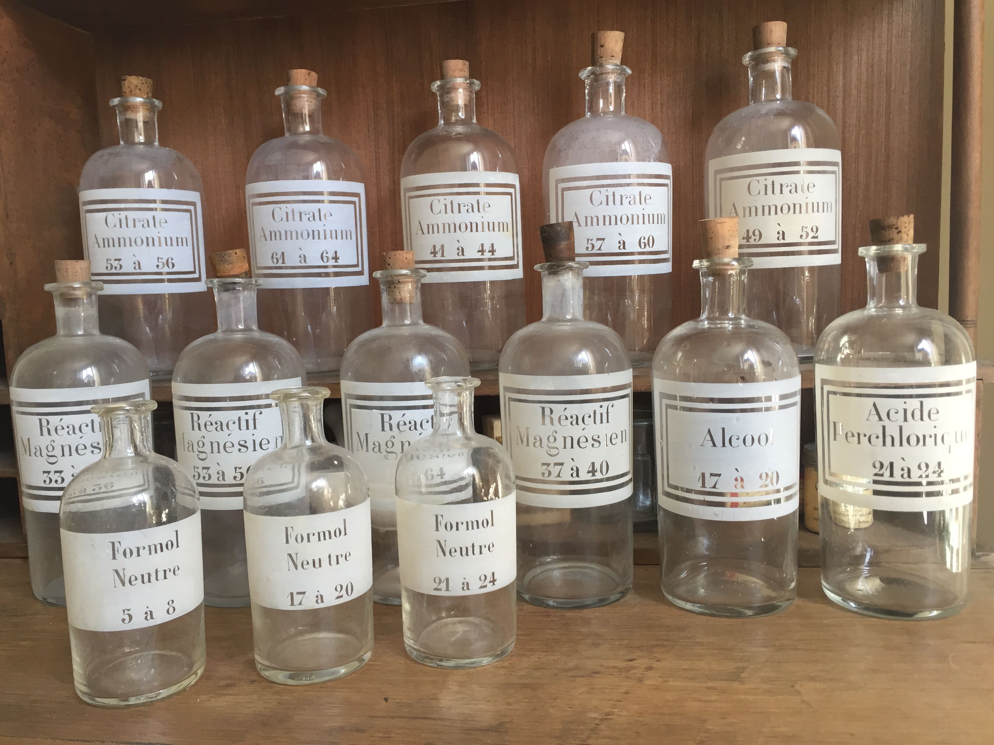 Lot of 2 vials of apothecary, alcohol and acid