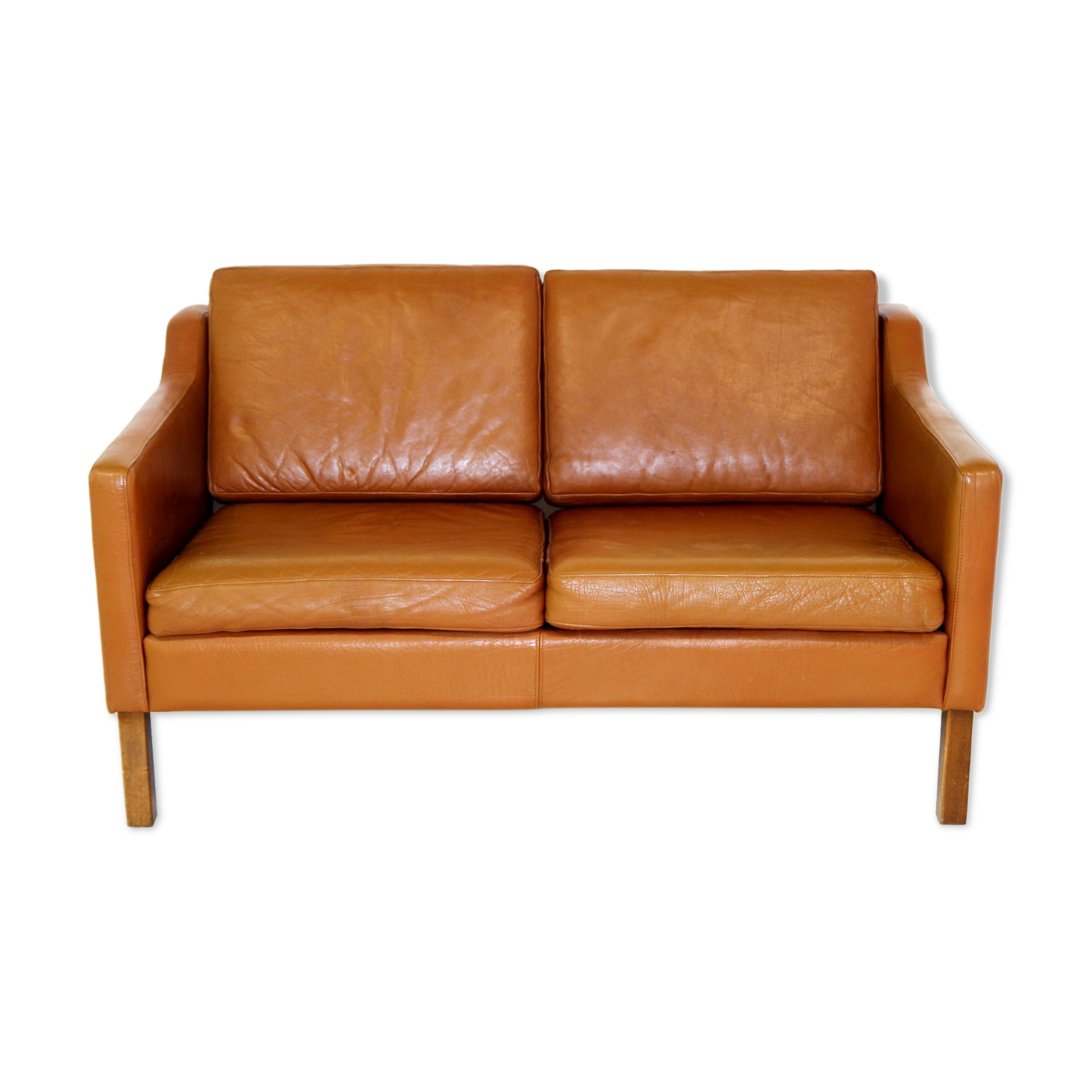 Leather sofa, 2 seats, Denmark, 1960