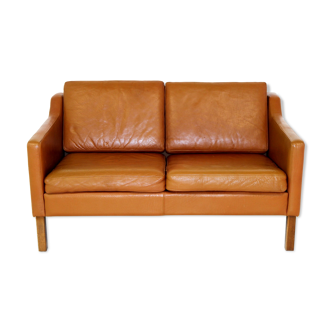 Leather sofa, 2 seats, Denmark, 1960