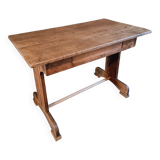Antique trestle table in oak – France early 20th century – 110 cm