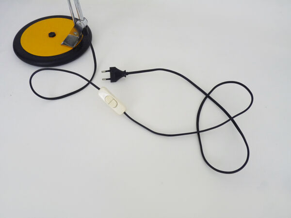 Lampe articulée en métal jaune Aluminor, années 70