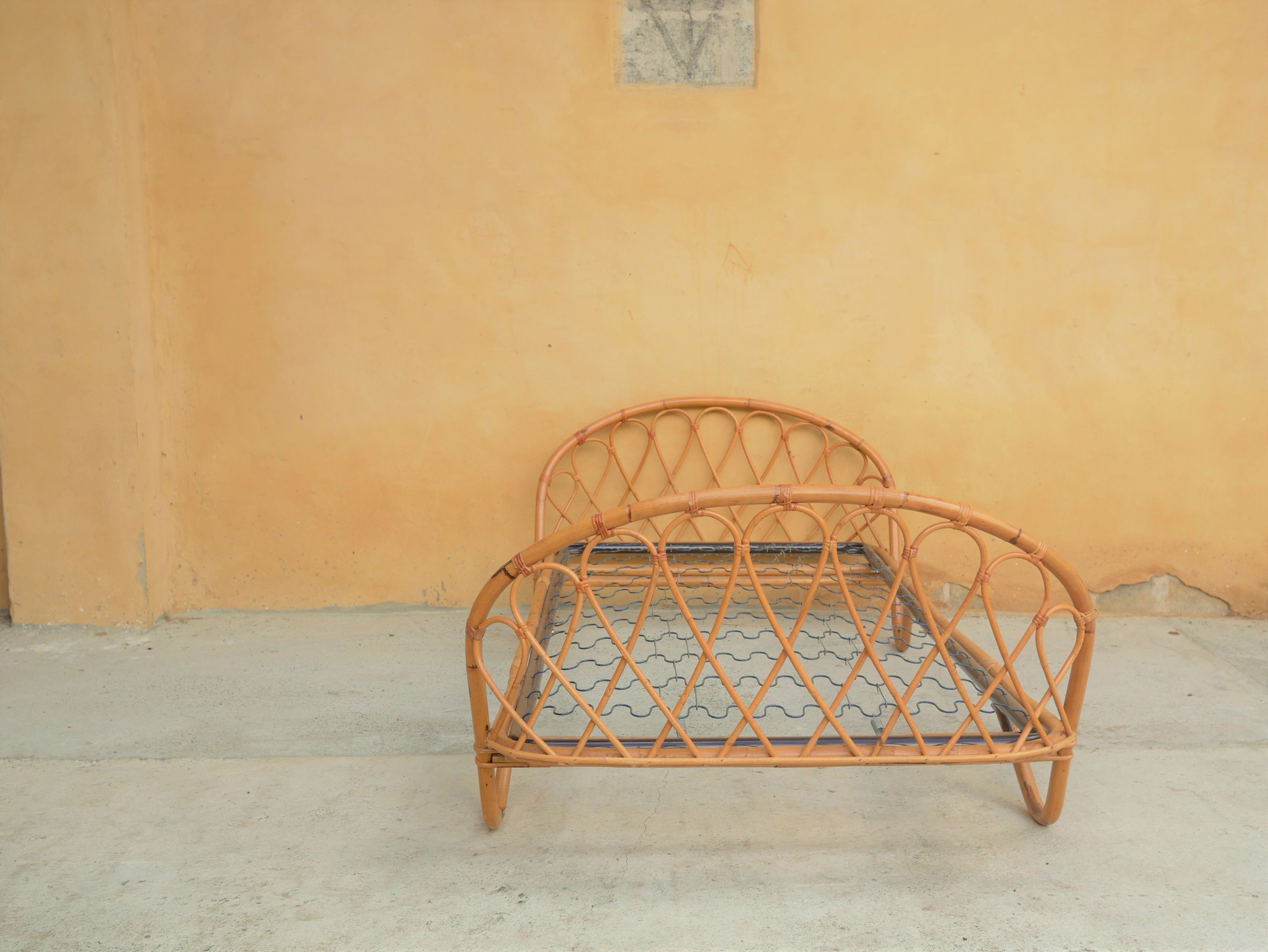 Vintage rattan bed