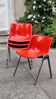 Set of 4 Modus red chairs by Tecno