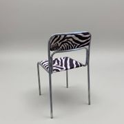 Vintage tubular chair in chrome and zebra fabric, 1970s