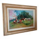 Peinture à l'huile paysage campagne chevaux fausto magni (florence 1906-1985)