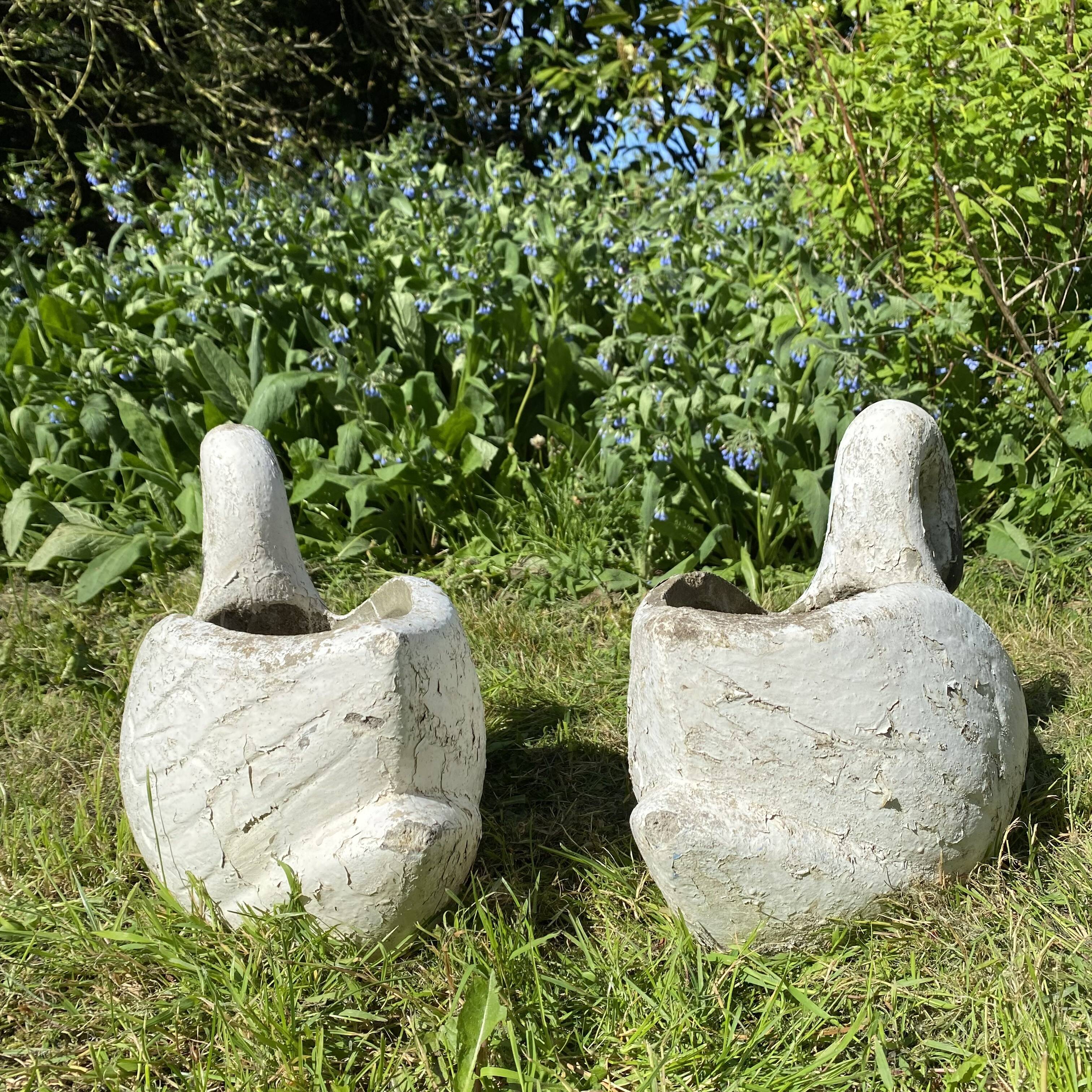 Pair of concrete planters, 1960s