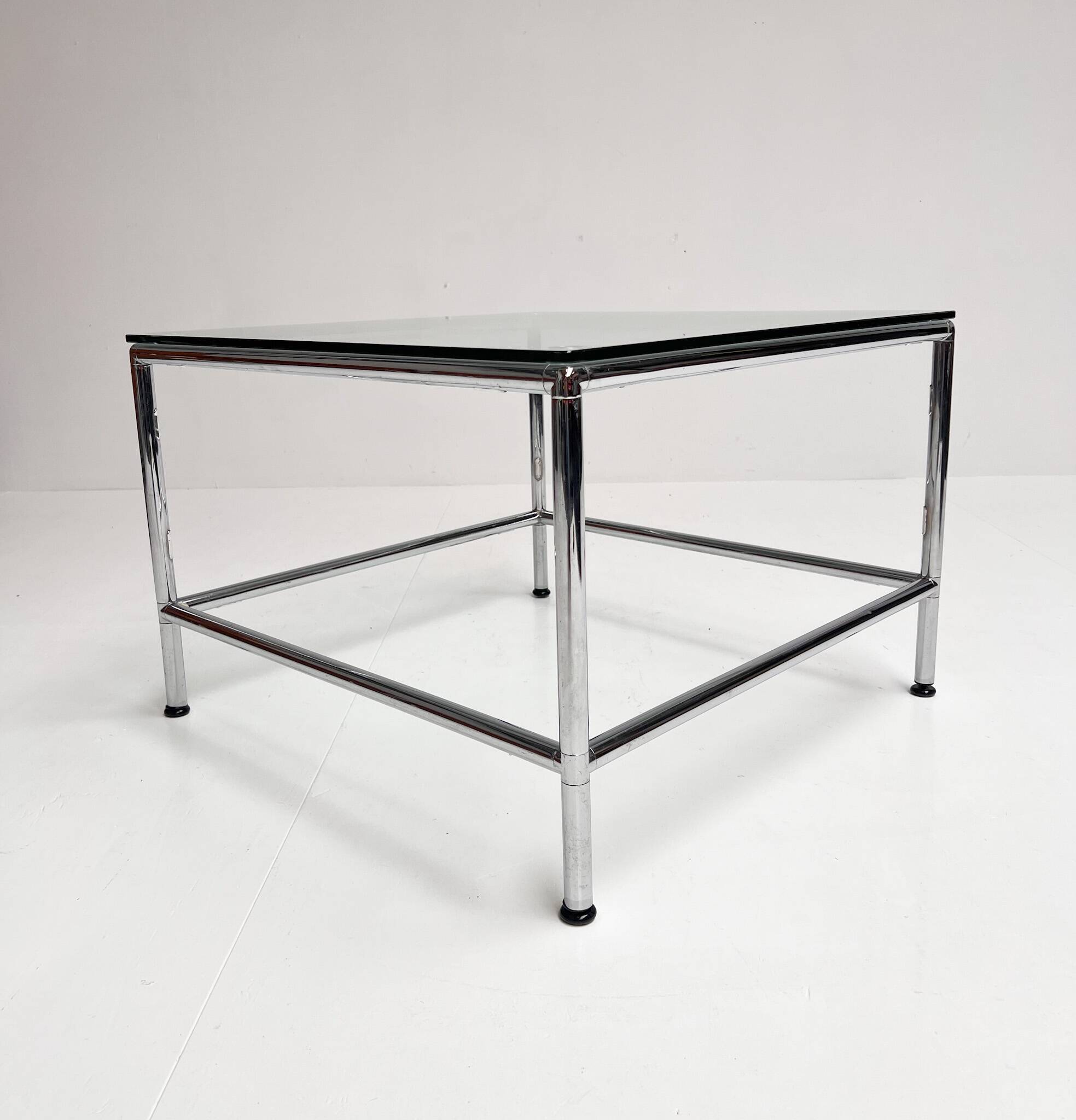 Square glass coffee table 71 x 71 cm, 1990s