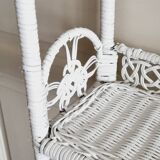 White wicker peacock shelf