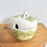 Vintage apple-shaped jam sugar bowl