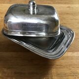 Butter dish metal and glass