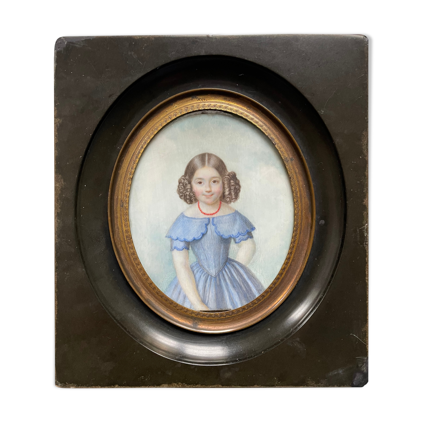 Miniature portrait child xixth