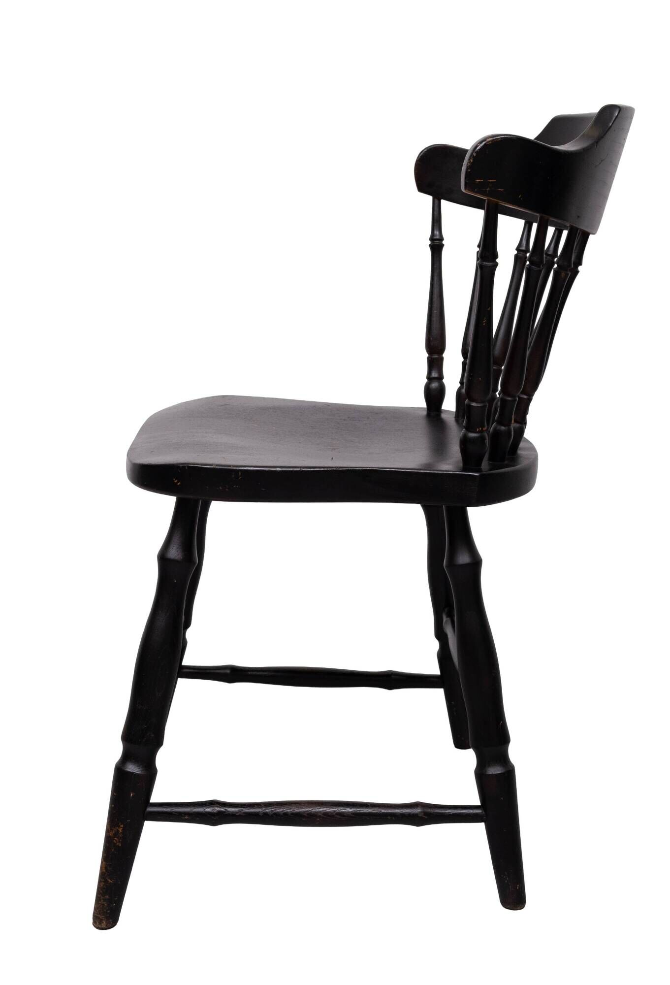set of 6 Black Oak Windsor style Spindle-back dining chairs. Holland