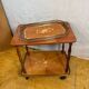 Vintage Italian Inlaid Wood Serving Trolley with Removable Tray Mid-20