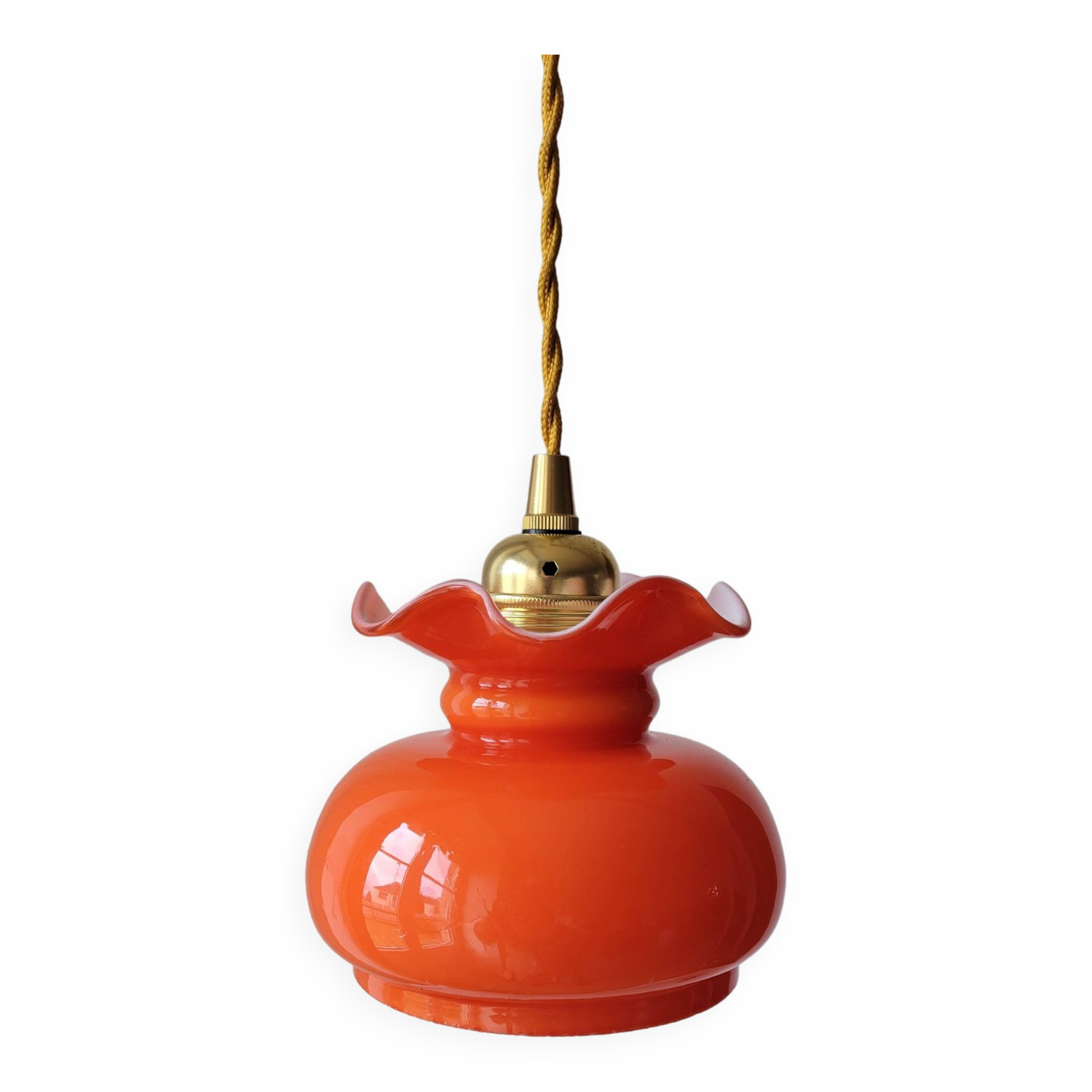 Suspension en opaline orange