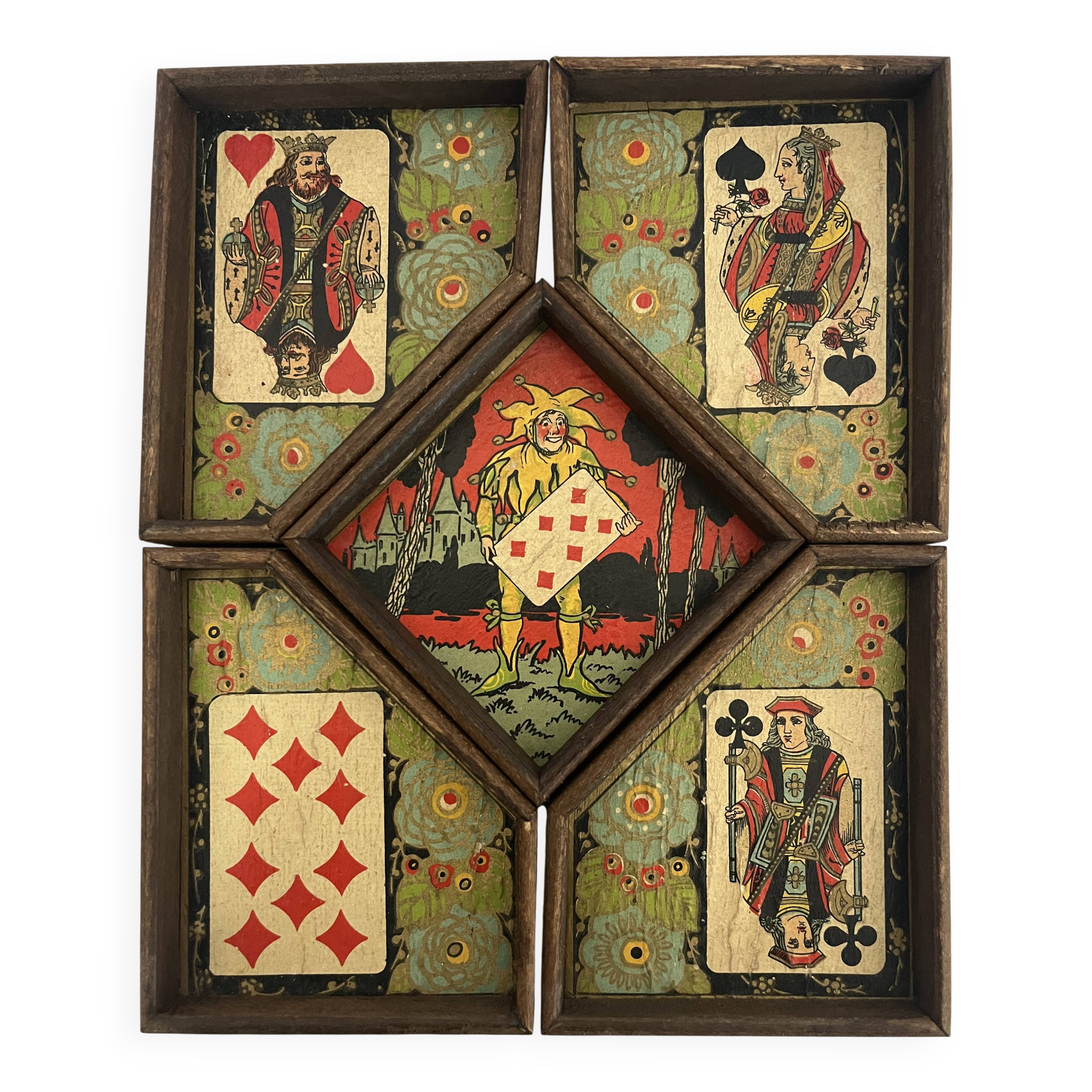 Old game of nain jaune with its bone tokens.