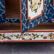 Antique hand-painted Baroque chest folk art cabinet dated solid wood Central Europe, 1865