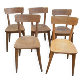 Série de 5 chaises Vintage