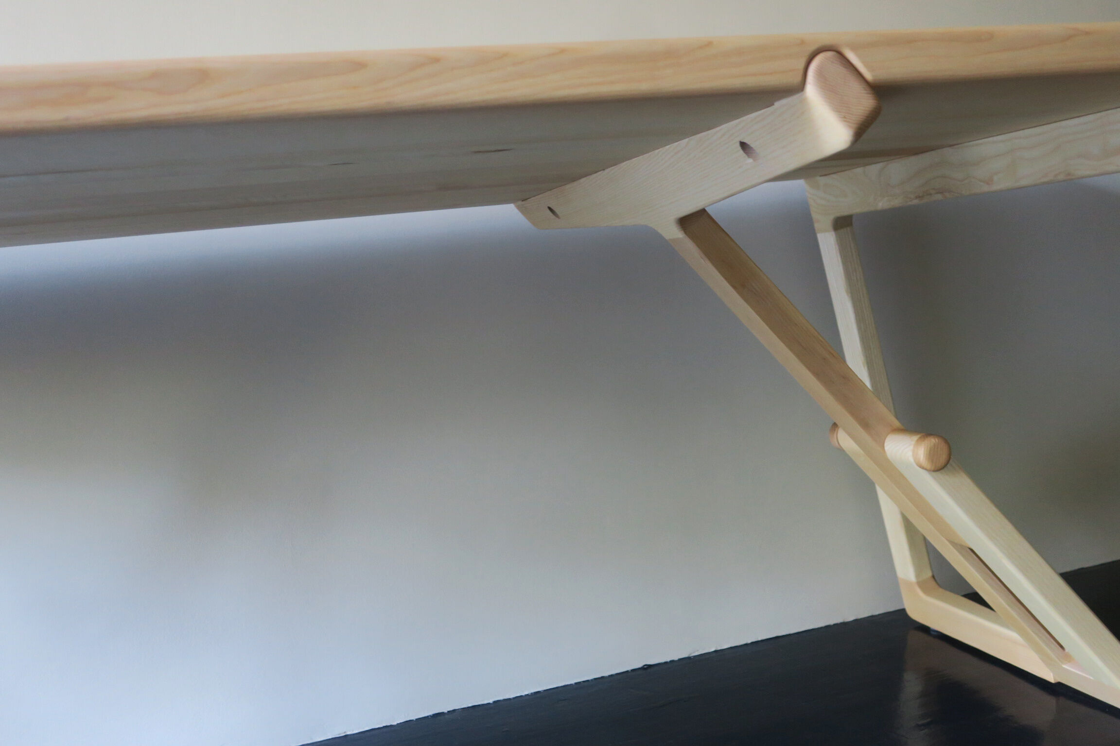 Solid ash dining table, Belgium