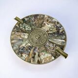 Abalone shell & alpaca ashtray, Mexico, 1970s