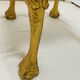 Louis XV Rococo style stool in gilded wood – pink seat – 20th century